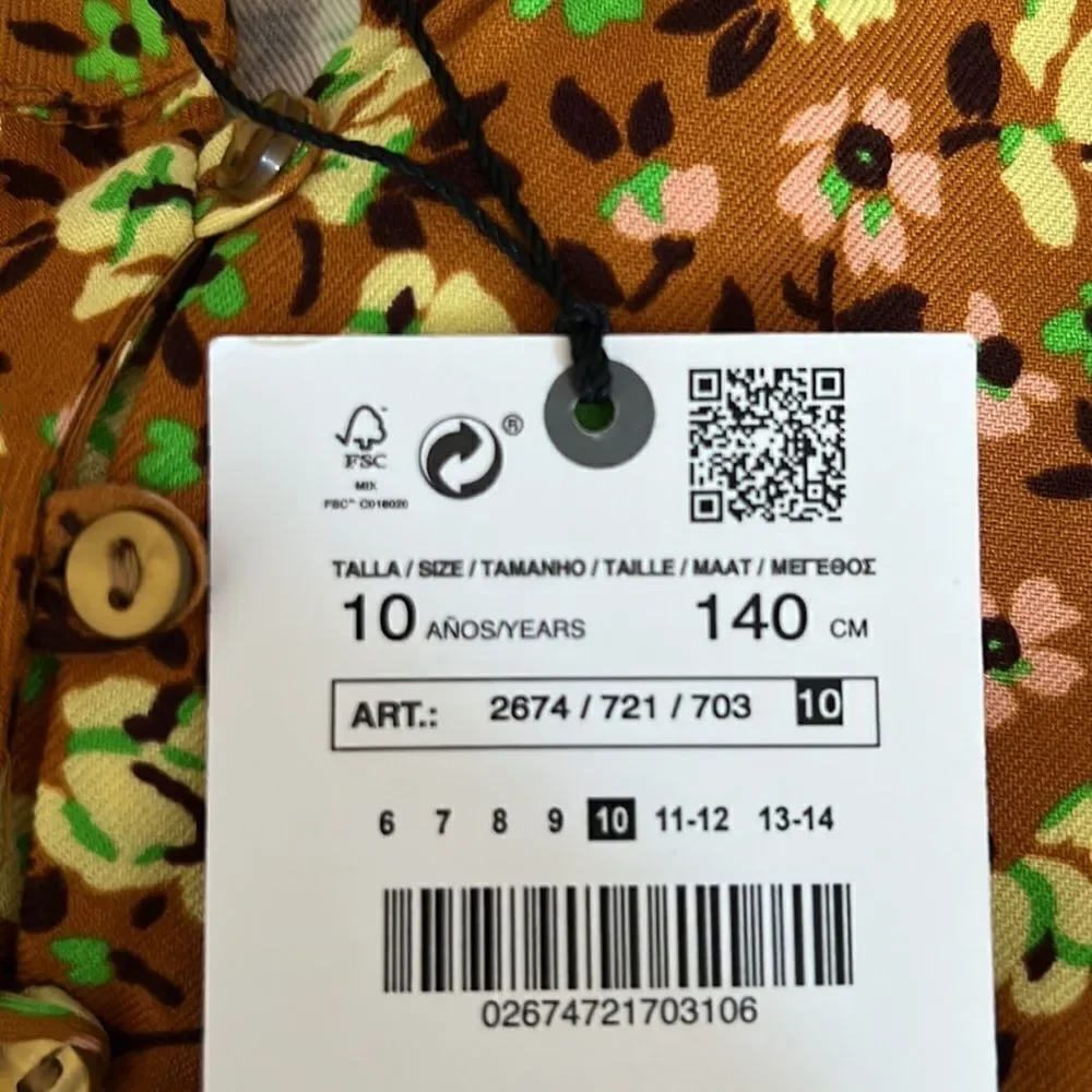 ZARA Kids | Ocher | FLORAL DRESS - Picture 10 of 11